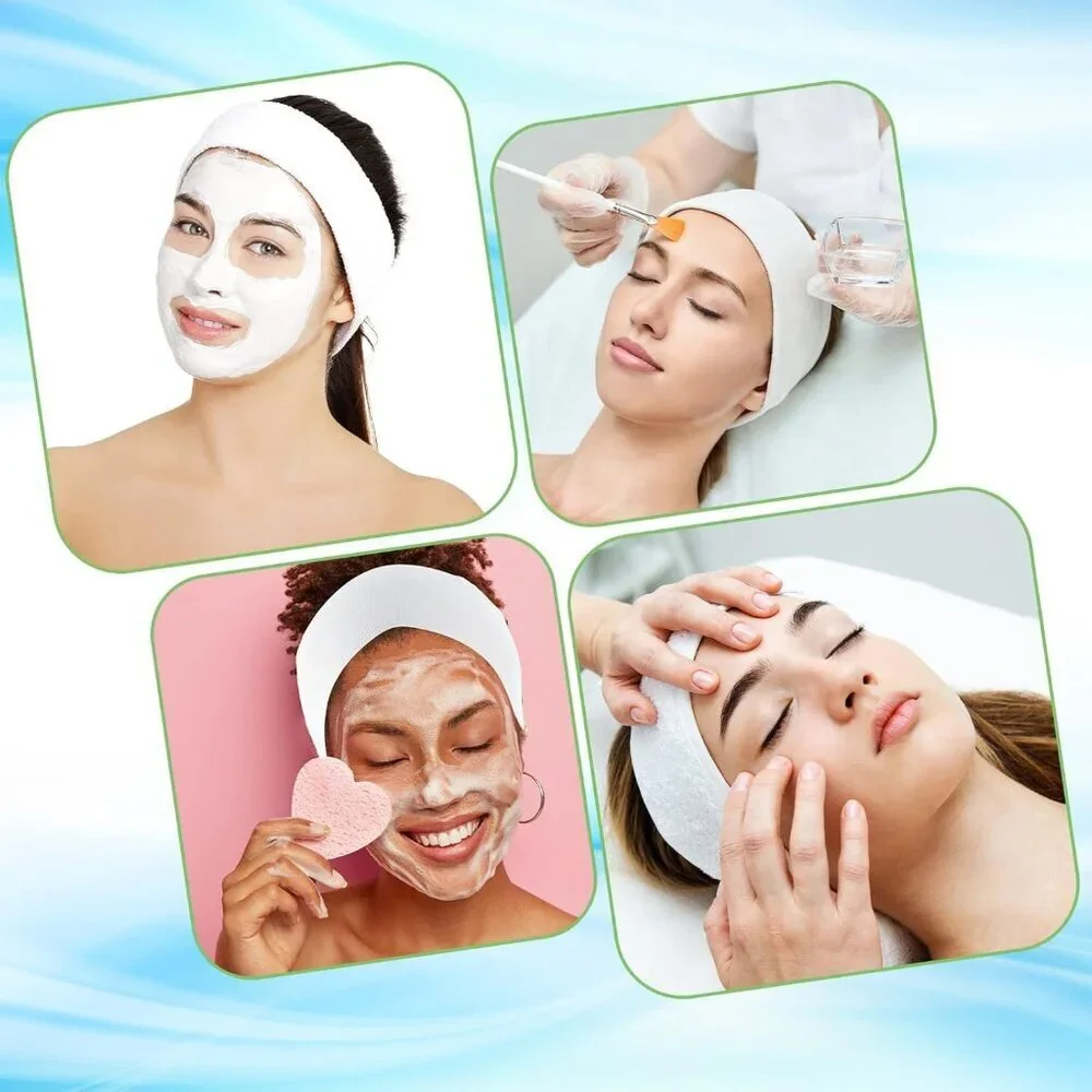 Disposable Spa Headbands Fabric Elastic 300 Pack for Facial Makeup Salon